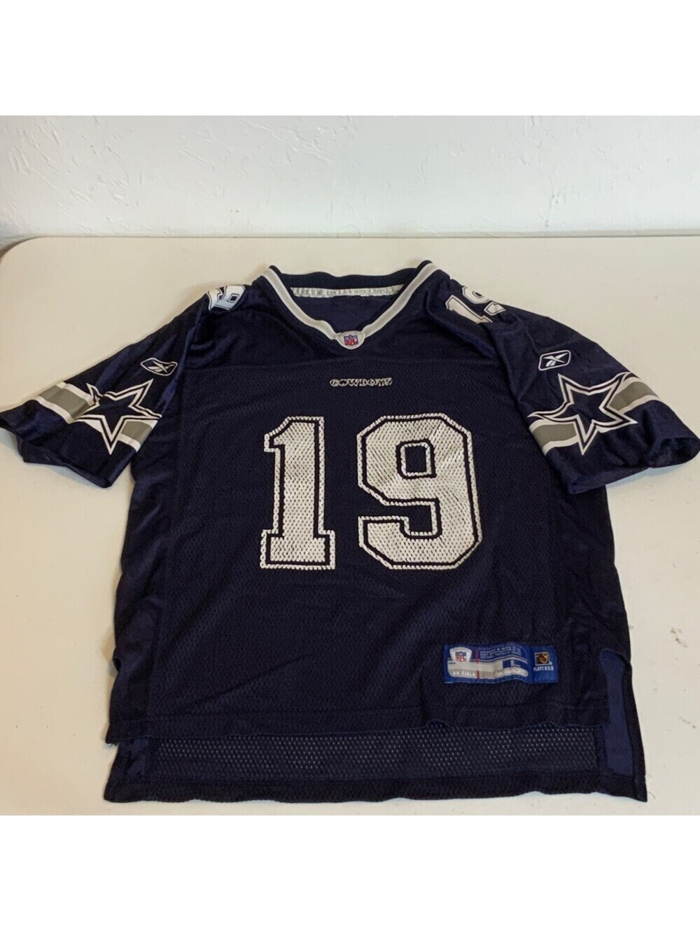 Reebok Kids Dallas Cowboys #19 Austin Navy and Silver Jersey Youth L